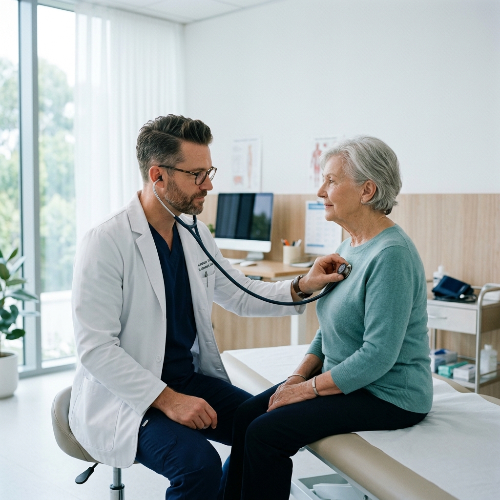 Medical professional examining patient
